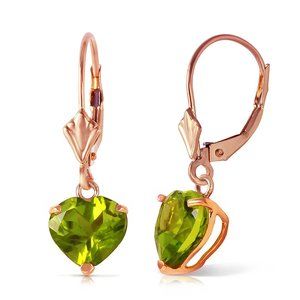 14k GOLD LEVERBACK EARRING WITH NATURAL PERIDOT